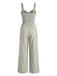 Blau 1950er Streifen Verdreht Cutout V-Ausschnitt Jumpsuit