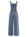 [Vorverkauf] Blau 1970er Jeansstoff Weites Bein Overalls Ausgefranst Jumpsuit