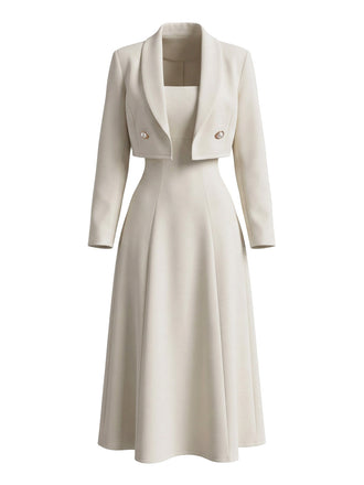 Elfenbeine 50er Jacke mit A-Linie