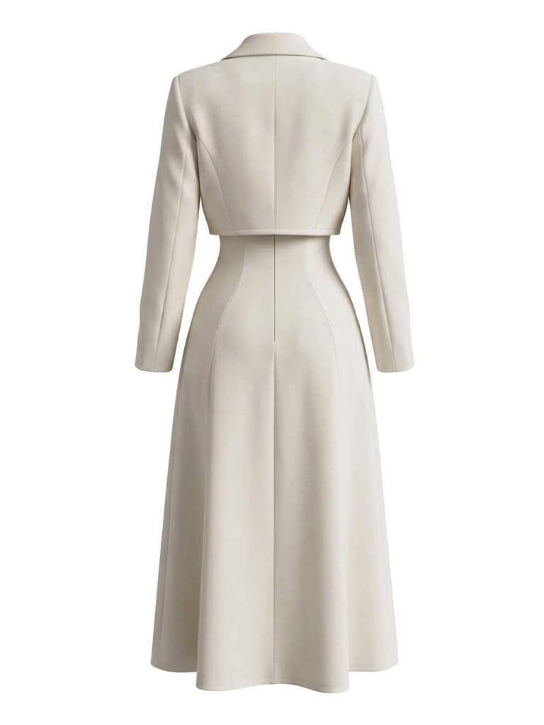 Elfenbeine 50er Jacke mit A-Linie