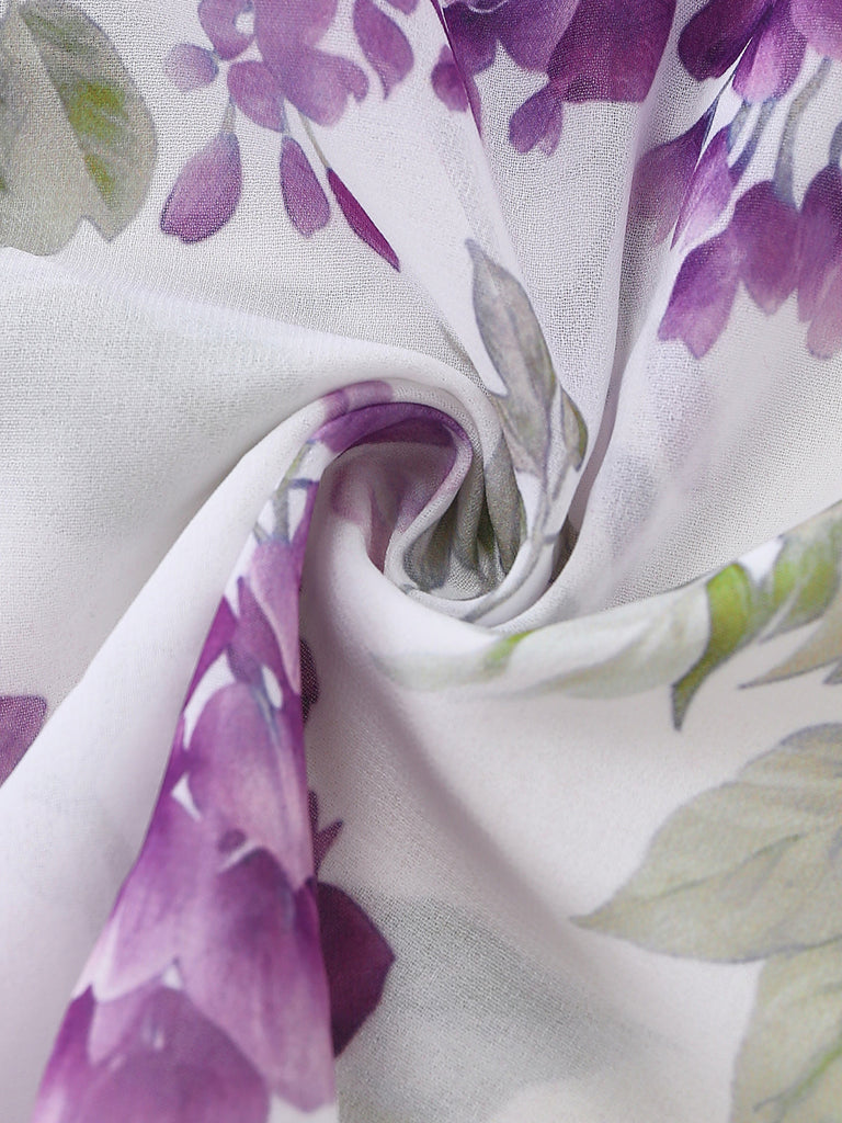 Lavendeles 30er Kleid mit Rüschen und Neckholder