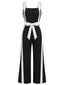 Schwarz & Weiß 1960er Farbblock Träger Jumpsuit
