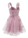 [Vorverkauf] Rosa 1960er Schmetterling Tüll Glitzer Heimkehr Kleid