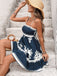70er Boho Kleid mit Spaghettiträgern und Smok
