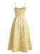 Gelbes ärmelloses Midikleid im Stil der 1950er Jahre, Größe 3
