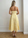 Gelbes ärmelloses Midikleid im Stil der 1950er Jahre, Größe 4