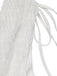 White 1950er Plunging Gesmokt Waist Textured Abwesenheits Kleid