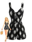 [Vorverkauf] Schwarzer 50er Romper mit Cut-outs und Twist-Front