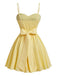 Gelbes 50er Swingkleid mit Spaghettiträger und Herzausschnitt