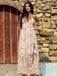 Mehrfarbiges 30er Maxikleid mit Neckholder und Blumen