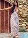 Mehrfarbiges 30er Maxikleid mit Neckholder und Blumen