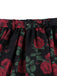 Roter 50er Plisseerock mit Rosen-Print