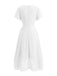 50er Chiffon-Kleid mit V-Ausschnitt und Rüschen