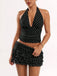 50er Netz-Rock mit Polka-Dots und Neckholder-Top