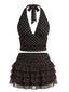 50er Top & Stufenrock mit Polka-Dots und Neckholder