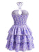 60er Kleid mit Ditsy-Blumen und Cut-out