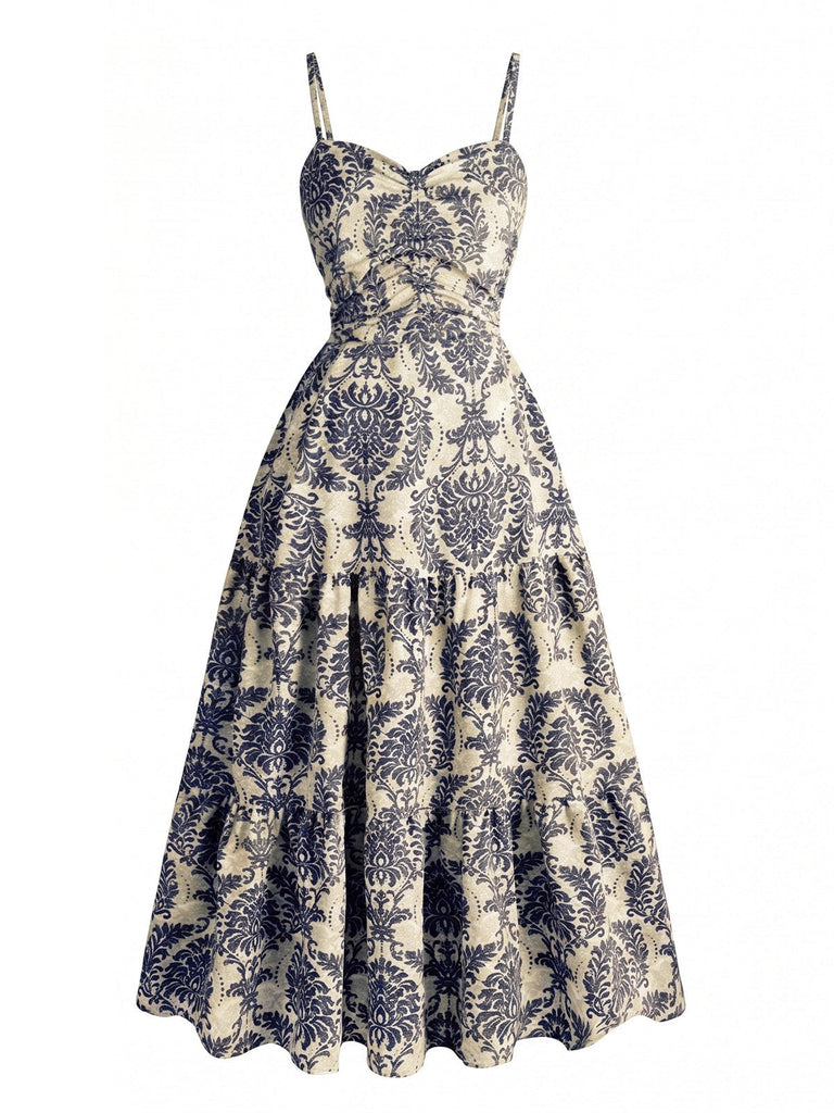 50er Kleid mit Spaghettiträger und Herzausschnitt