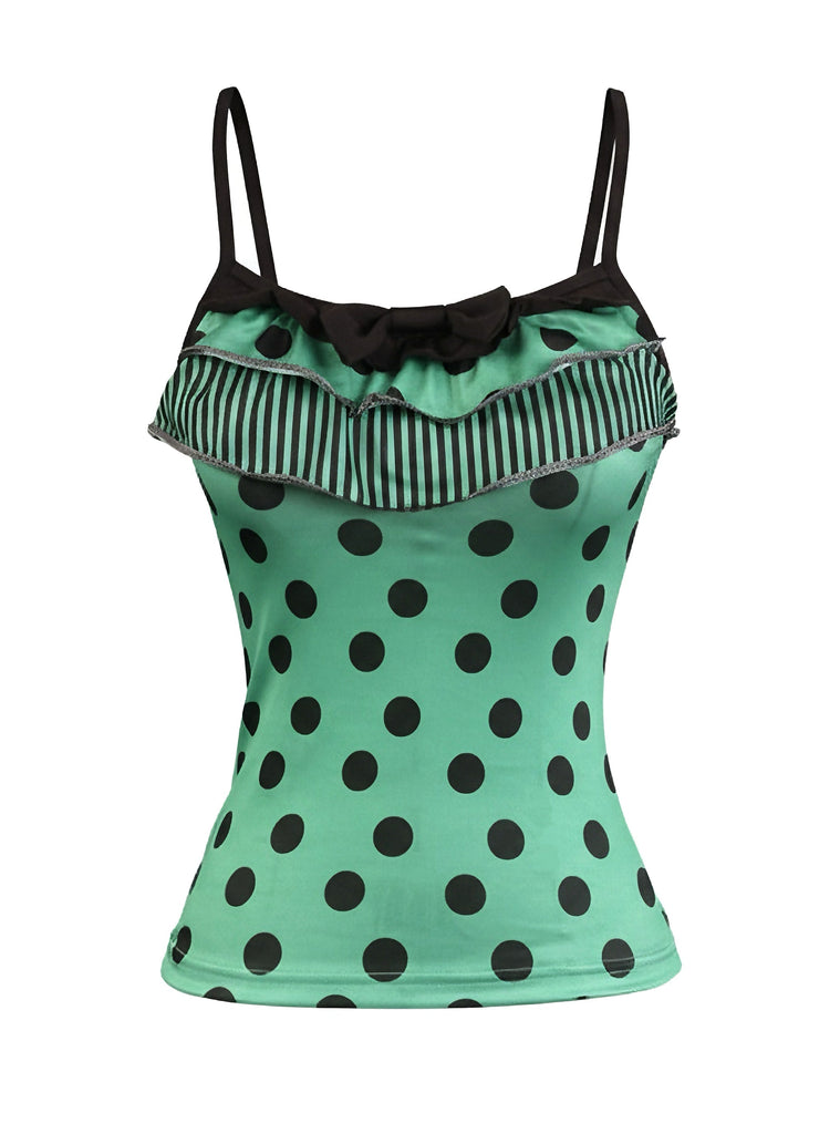 80er Ärmelloses mit Polka-Dots und Tank-Top