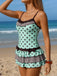 80er Ärmelloses Tanktop & Minirock-Set mit Polka-Dots