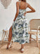 Grünes 70er Tropen Boho Kleid mit Blumen und Cami