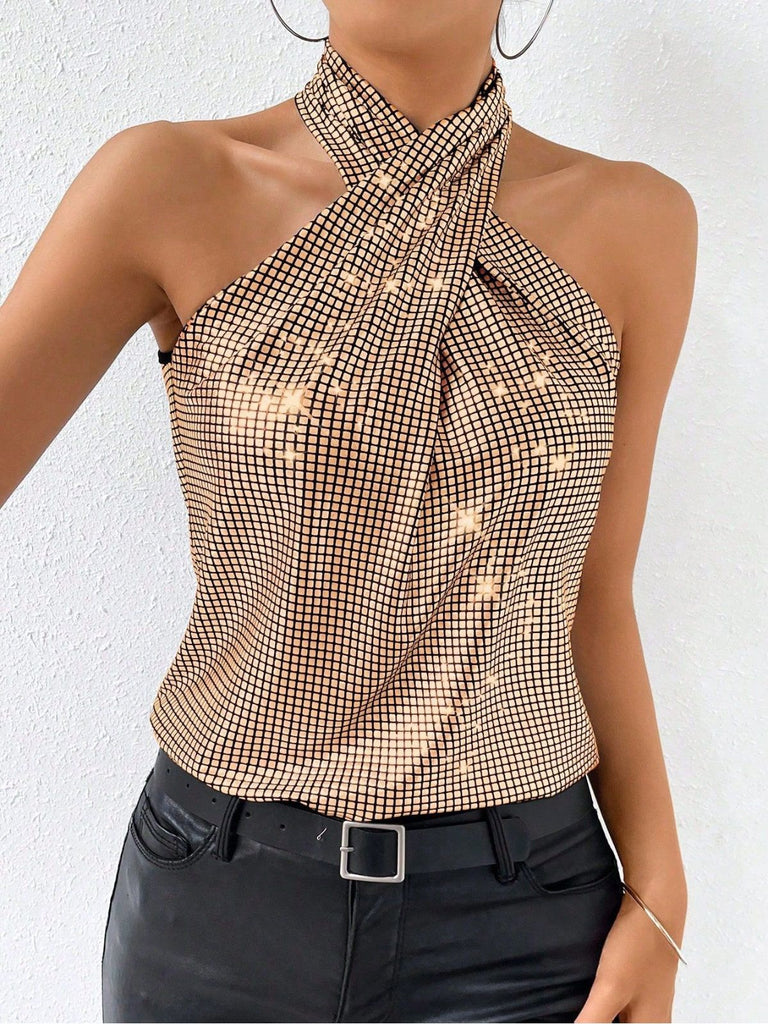 60er Top mit Neckholder und Criss-Cross
