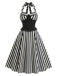 Schwarzes 50er Swingkleid mit Spitze und Neckholder