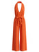 30er Jumpsuit mit V-Ausschnitt und Neckholder