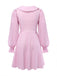 Rosa 50er Kleid mit Gingham und Puffärmeln
