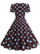 Rosa 50er Swingkleid mit Herzausschnitt und Kurzarm