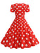 Rosa 50er Swingkleid mit Herzausschnitt und Kurzarm