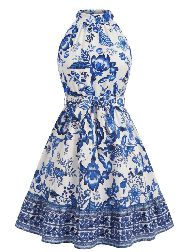 50er Swingkleid mit Neckholder und Blumen