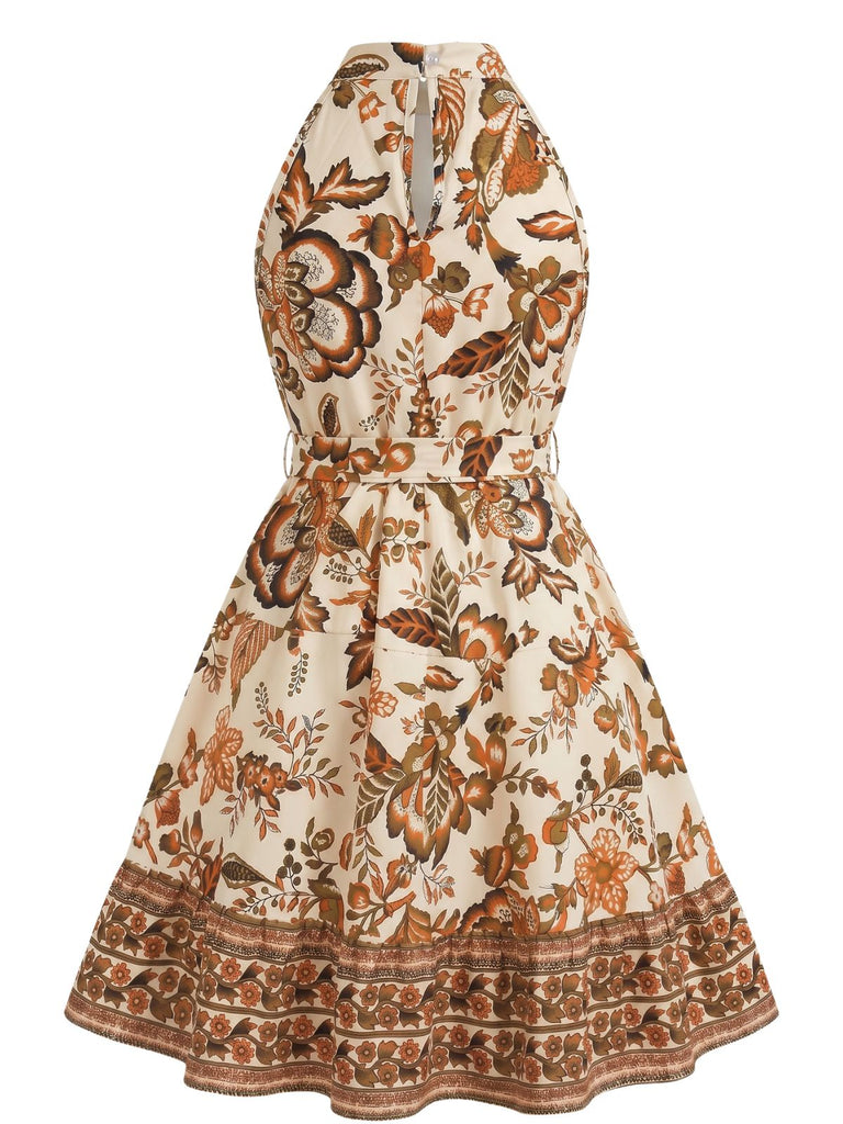 50er Swingkleid mit Neckholder und Blumen