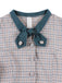 Dark Peacock Blue 1950s Plaid Bow Belted Dress 9
