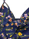 30er Bohemian Kleid mit V-Ausschnitt und Blumen