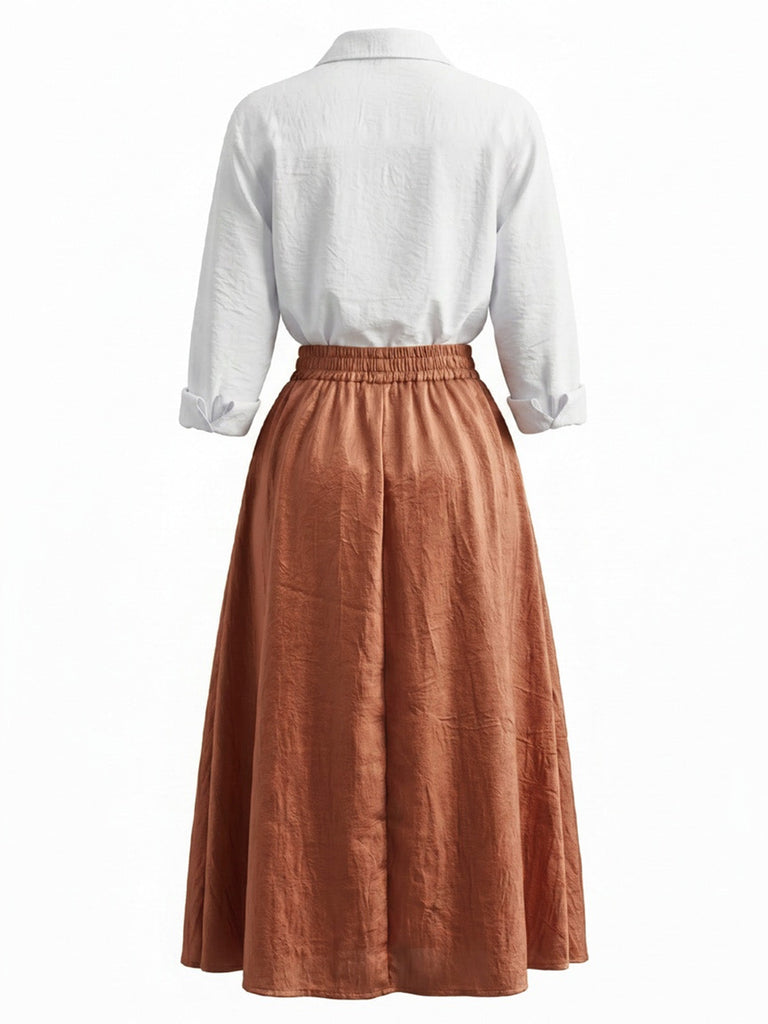 50er Bluse mit Langarm