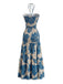 30er Plisséekleid mit Blumen und Neckholder