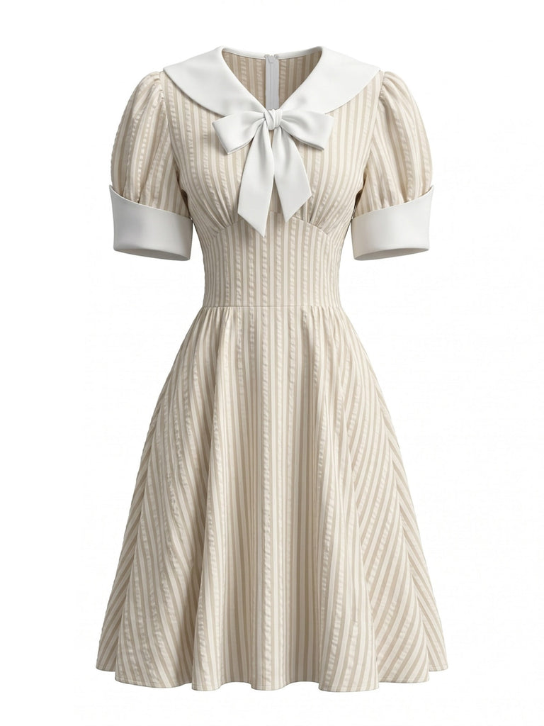 50er Sailor Kleid mit Puffärmel und Bindeband
