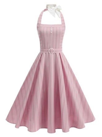 50er Kleid mit Neckholder und Streifen