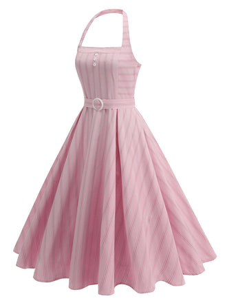 50er Kleid mit Neckholder und Streifen