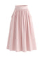 Dunkelrosa 50er Rock mit hoher Taille und Streifen