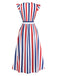 50er Swingkleid mit V-Ausschnitt und Rüschen