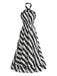 Schwarzes & Weißes 50er Kleid mit Neckholder und Streifen