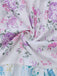 Mehrfarbiges 70er Maxikleid mit Blumen und Smok