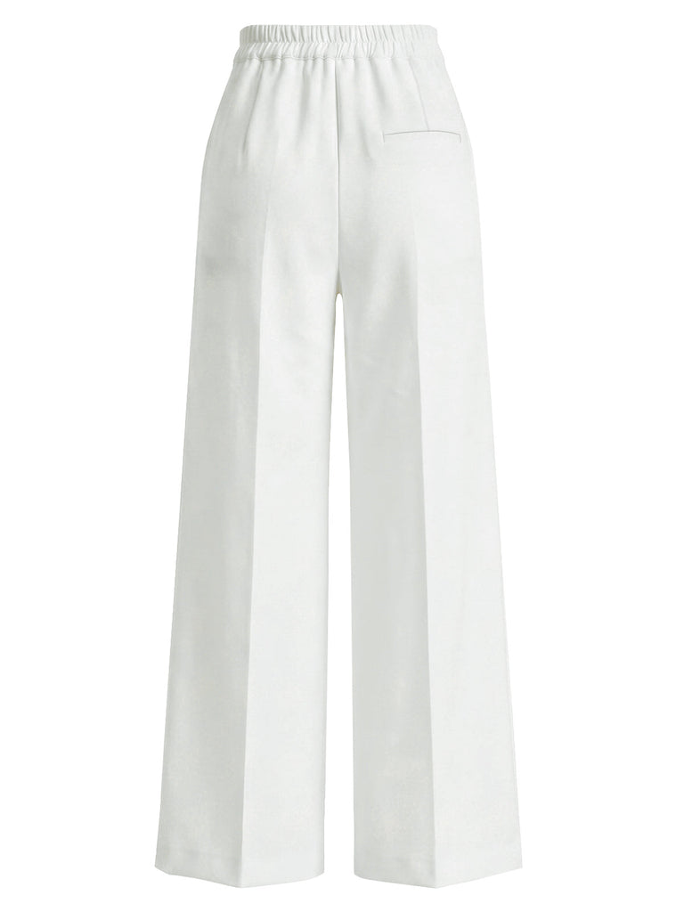Weiße 50er Hose mit roter Doppelknopfleiste