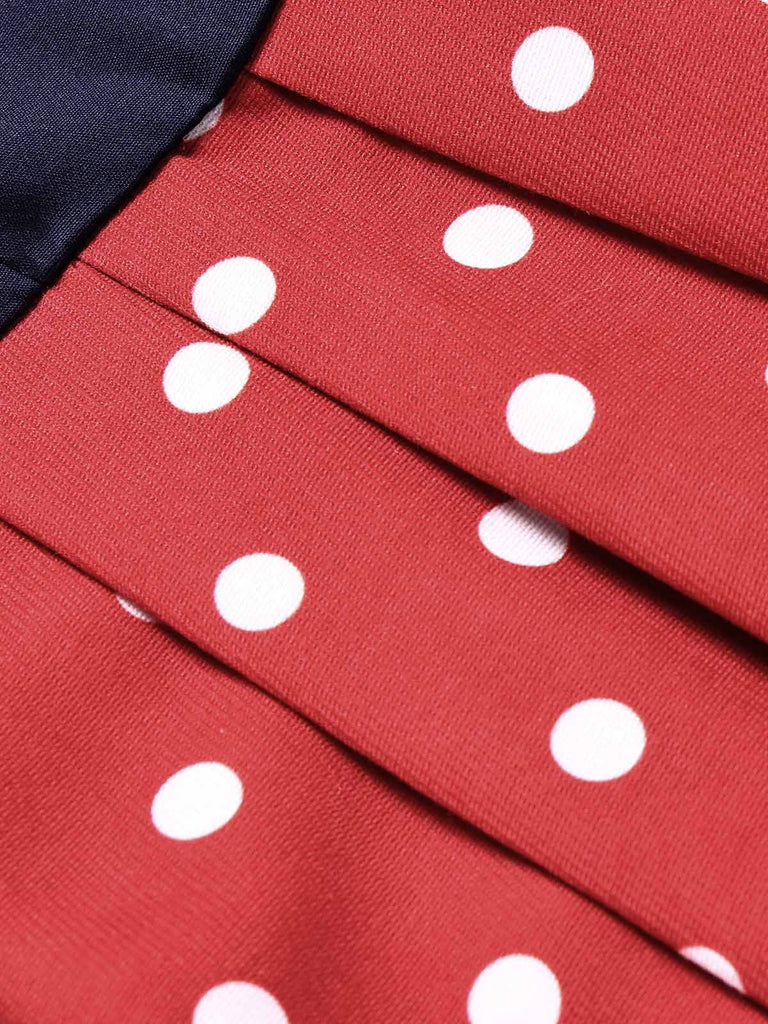 Marineblaues 50er Kleid mit Polka-Dots