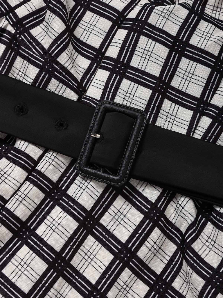 Schwarzes 50er Swingkleid mit Neckholder und Karo