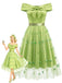 50er schulterfreies Kleid mit Schleife und Schmetterling