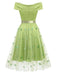 50er schulterfreies Kleid mit Schleife und Schmetterling