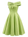 50er schulterfreies Kleid mit Schleife und Schmetterling