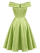 50er schulterfreies Kleid mit Schleife und Schmetterling
